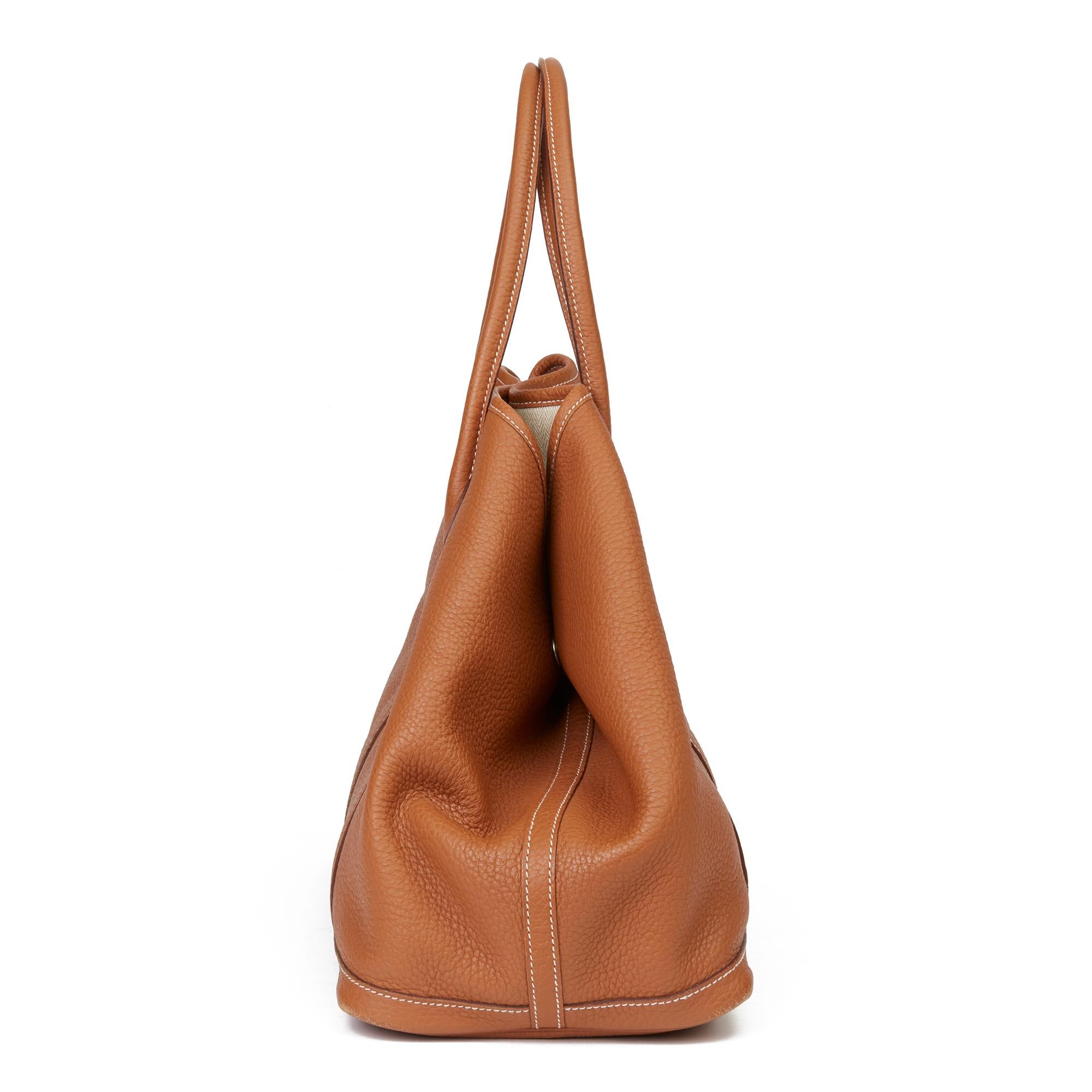 2013 Hermès Gold Negonda Leather Garden Party 36cm In Fair Condition In Bishop's Stortford, Hertfordshire