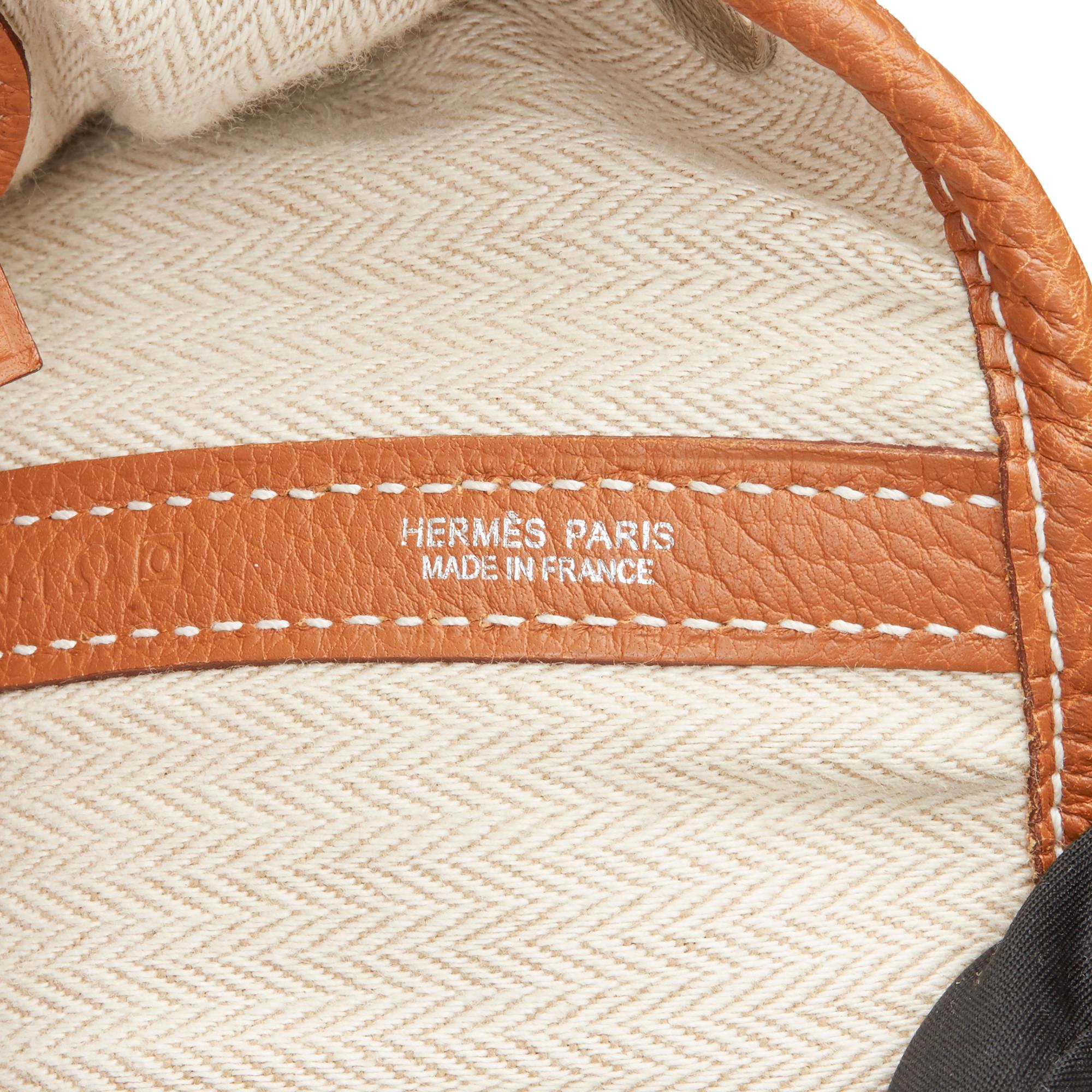 2013 Hermès Gold Negonda Leather Garden Party 36cm 4