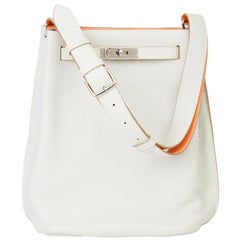 2013 Hermès Gris Perle & Crevette Clemence Leder Eclat So Kelly 22cm