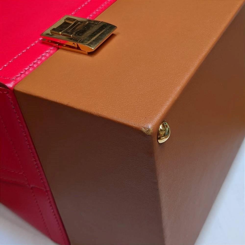 2013 Hermès Mallette red and light brown Bolide 2way bag 1