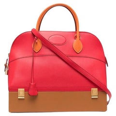 2013 Hermès Mallette red and light brown Bolide 2way bag