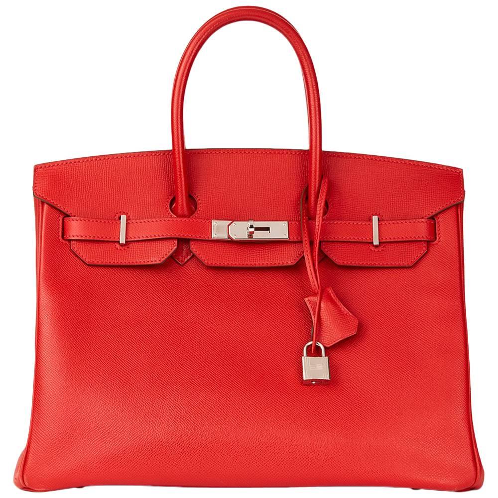 2013 Hermes Rouge Casaque Epsom Leather Birkin 35cm