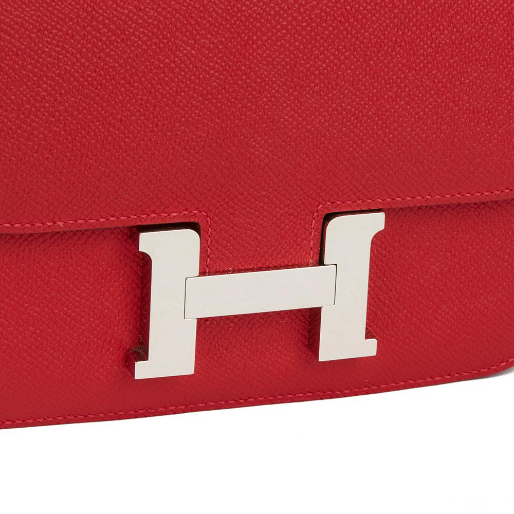 Red 2013 Hermès Rouge Casaque Epsom Leather Constance 18