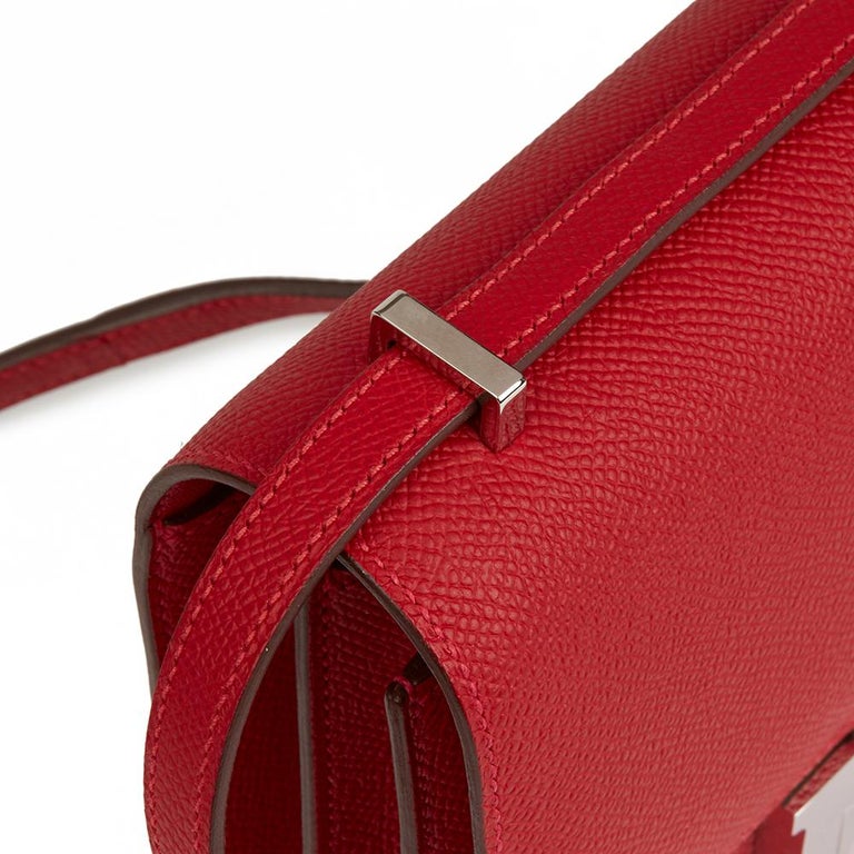 Hermes Constance Mini 18 Rouge Casaque Epsom Handbag