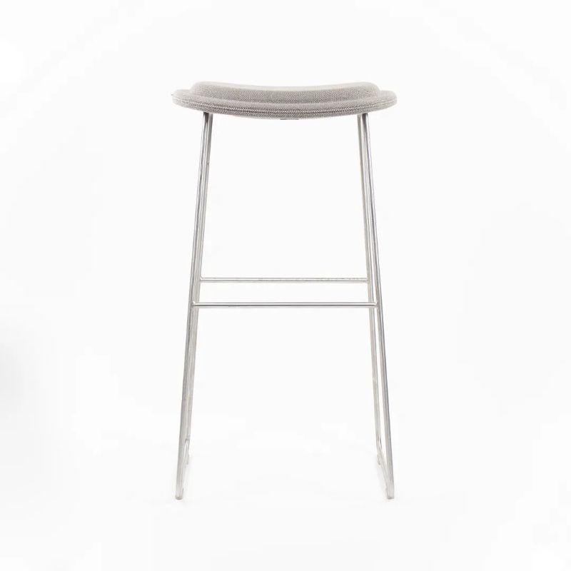 2013 Hi-Pad Bar Stools by Jasper Morrison for Cappellini in Gray Fabric For Sale 3