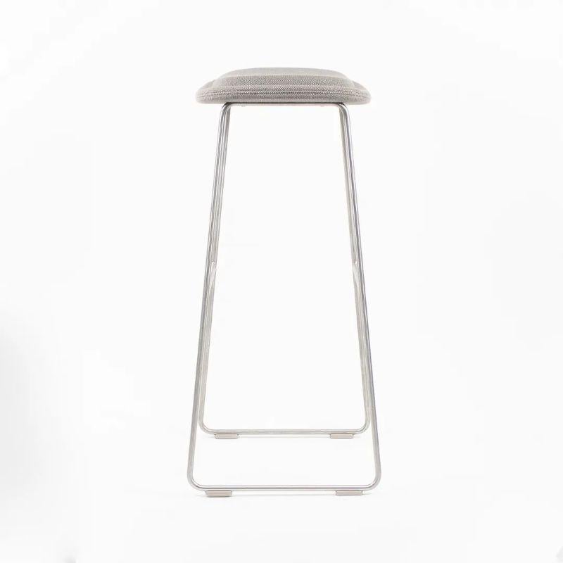 2013 Hi-Pad Bar Stools by Jasper Morrison for Cappellini in Gray Fabric For Sale 4