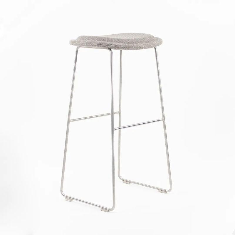 2013 Hi-Pad Bar Stools by Jasper Morrison for Cappellini in Gray Fabric For Sale 5