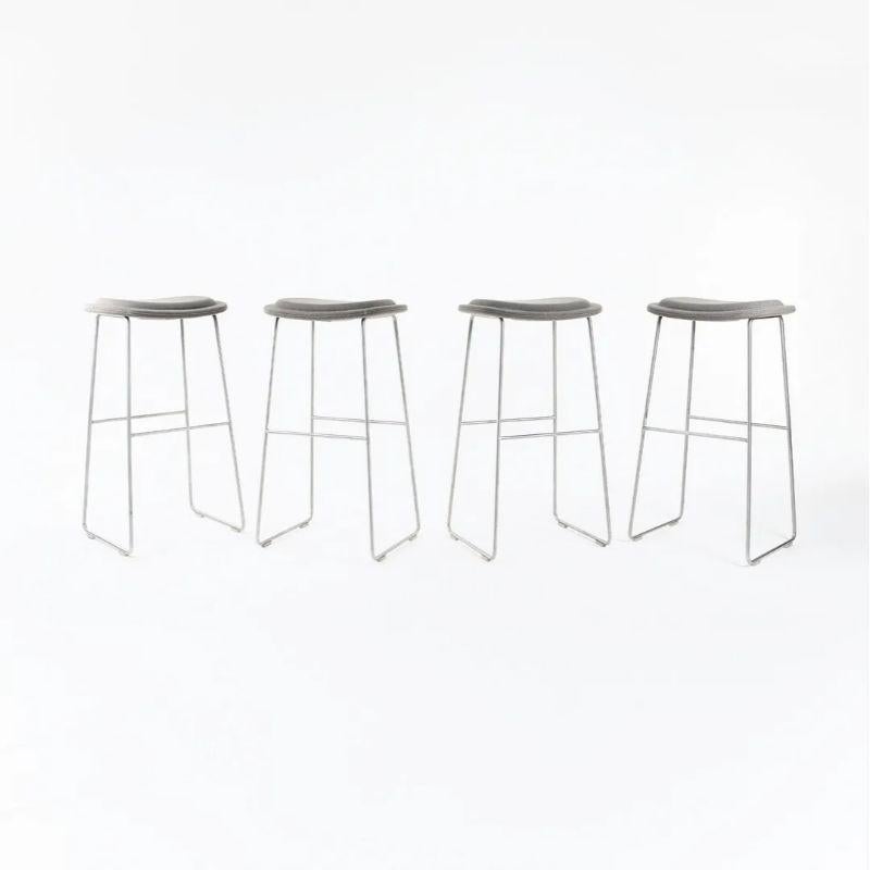 2013 Hi-Pad Bar Stools by Jasper Morrison for Cappellini in Gray Fabric For Sale 1