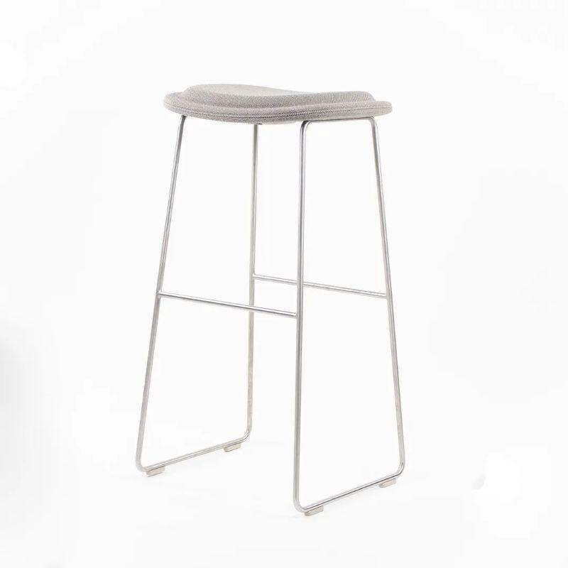 2013 Hi-Pad Bar Stools by Jasper Morrison for Cappellini in Gray Fabric For Sale 2