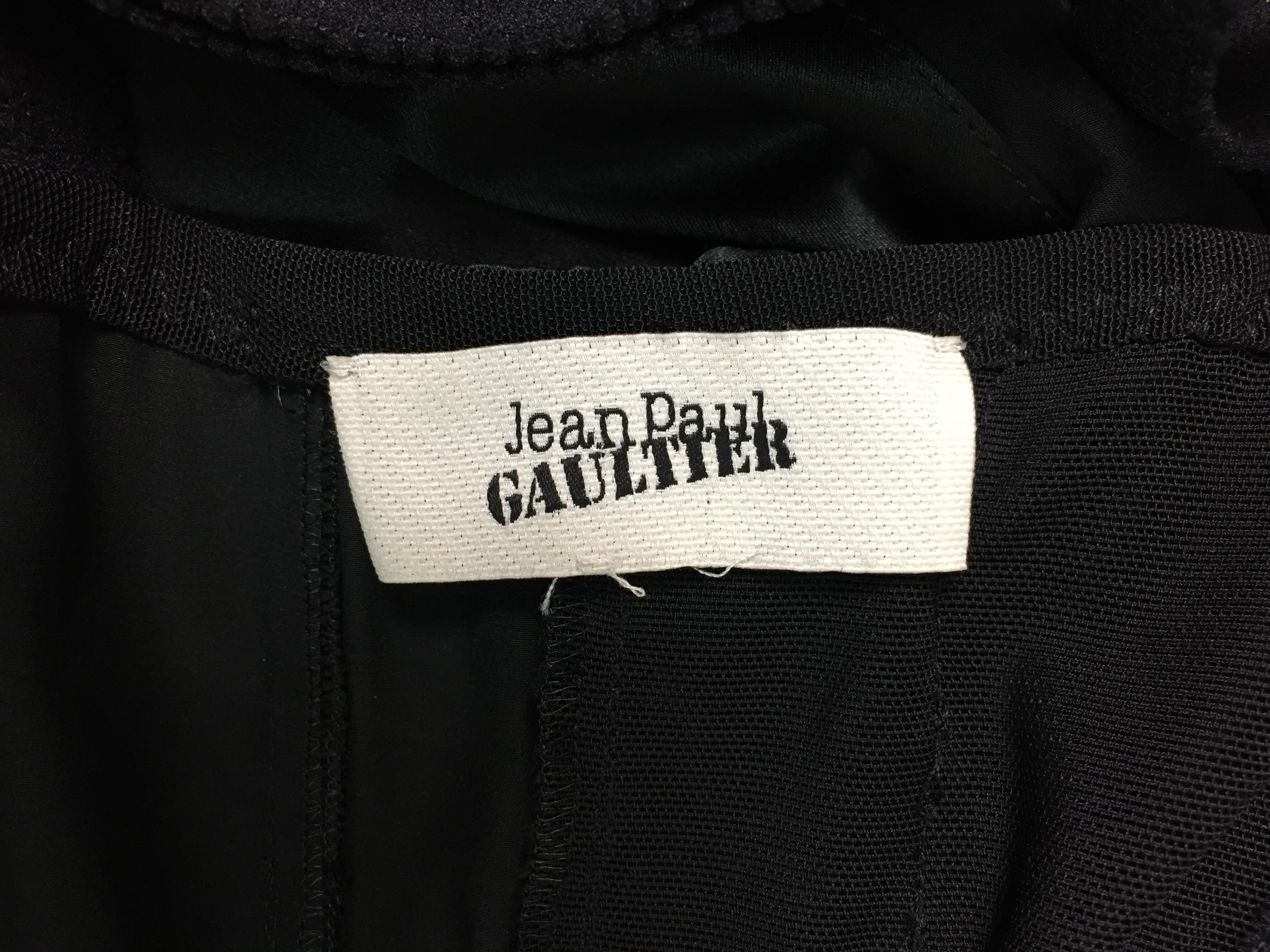 2013 Jean Paul Gaultier Black Cone Bra Sheer Mesh Bustier Mini Dress In Good Condition In Yukon, OK