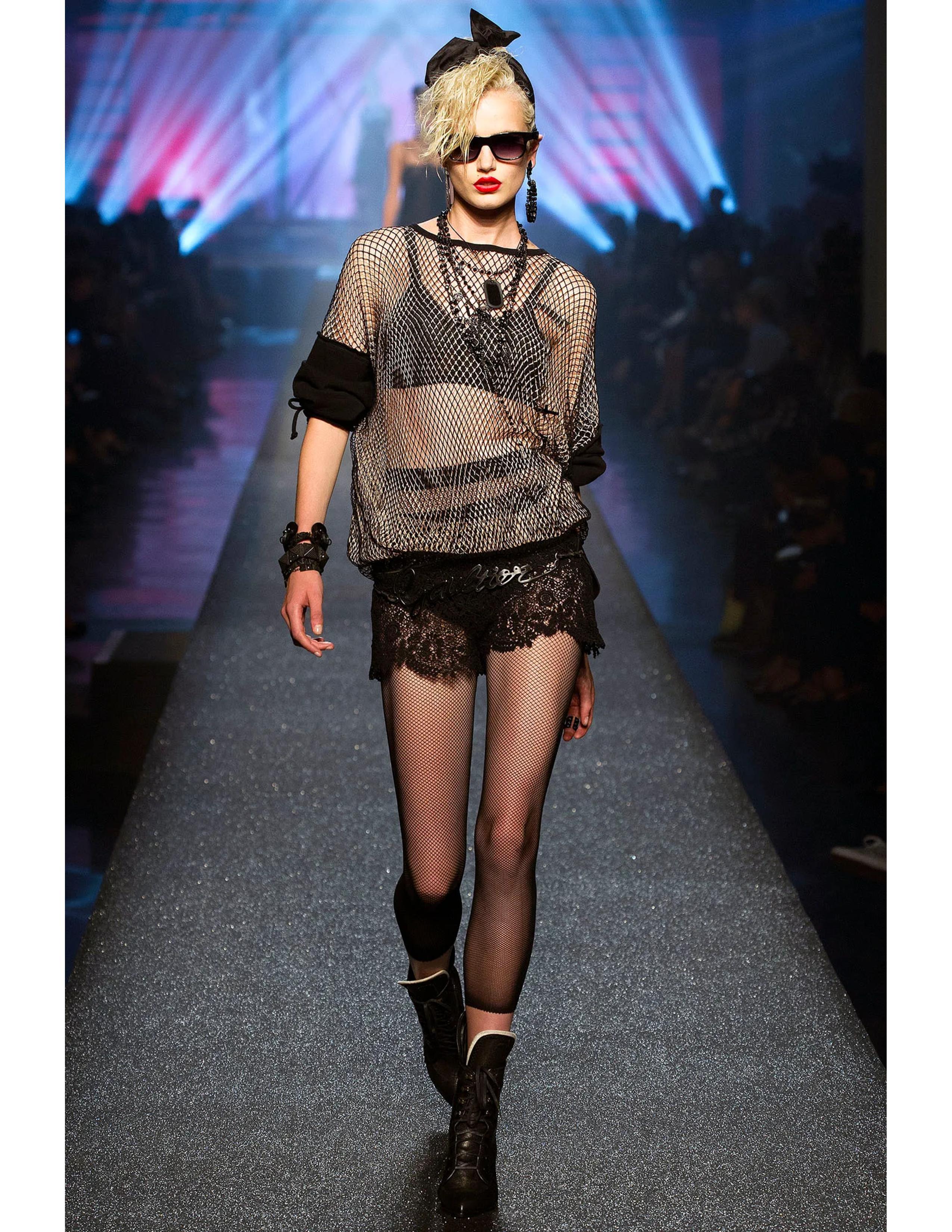 2013 JEAN PAUL GAULTIER double layered fishnet RUNWAY tunic For Sale 2