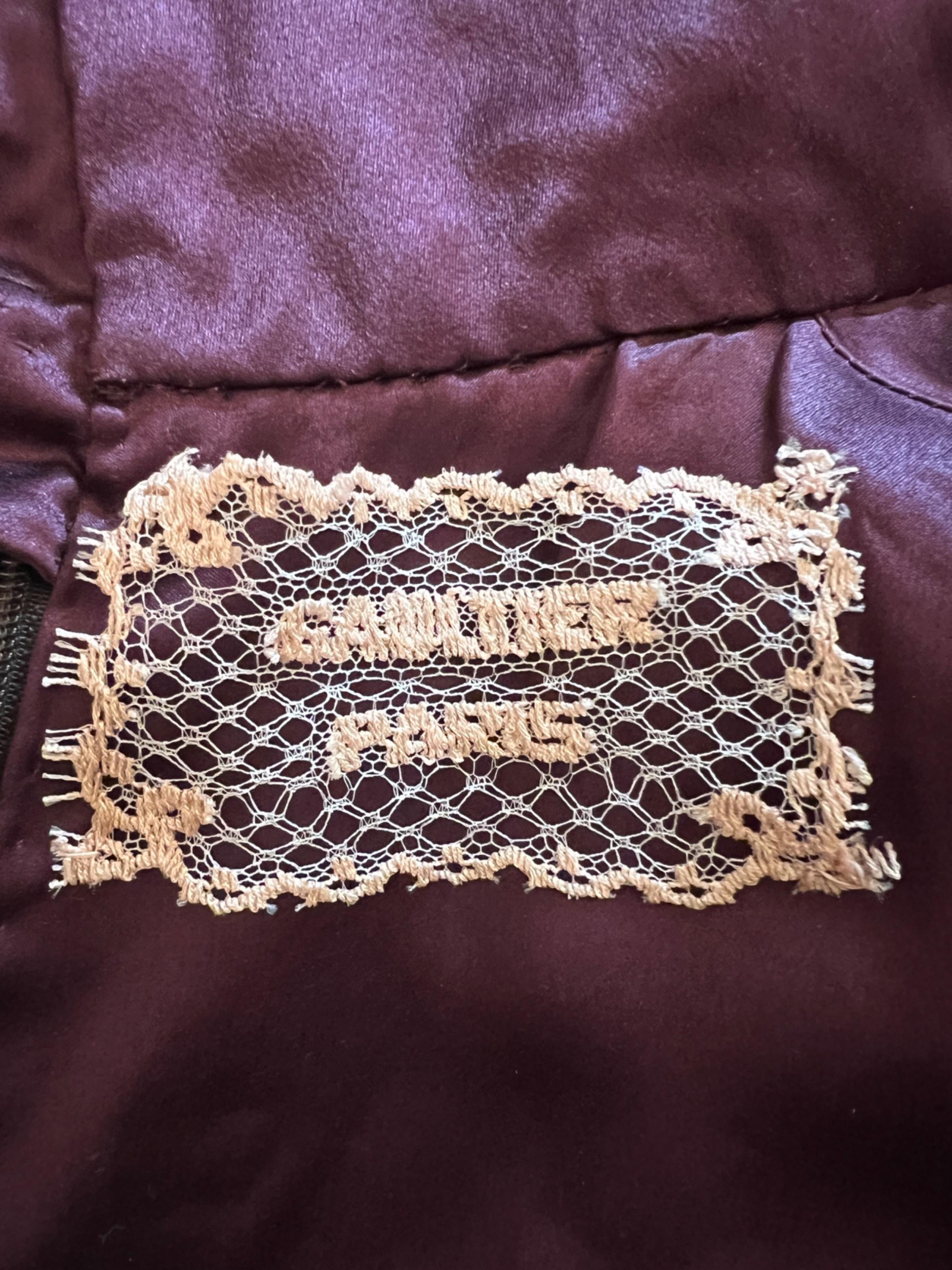 2013 Jean Paul Gaultier Jeans Haute Couture borgogna, abito a tunica e pantalone in vendita 1