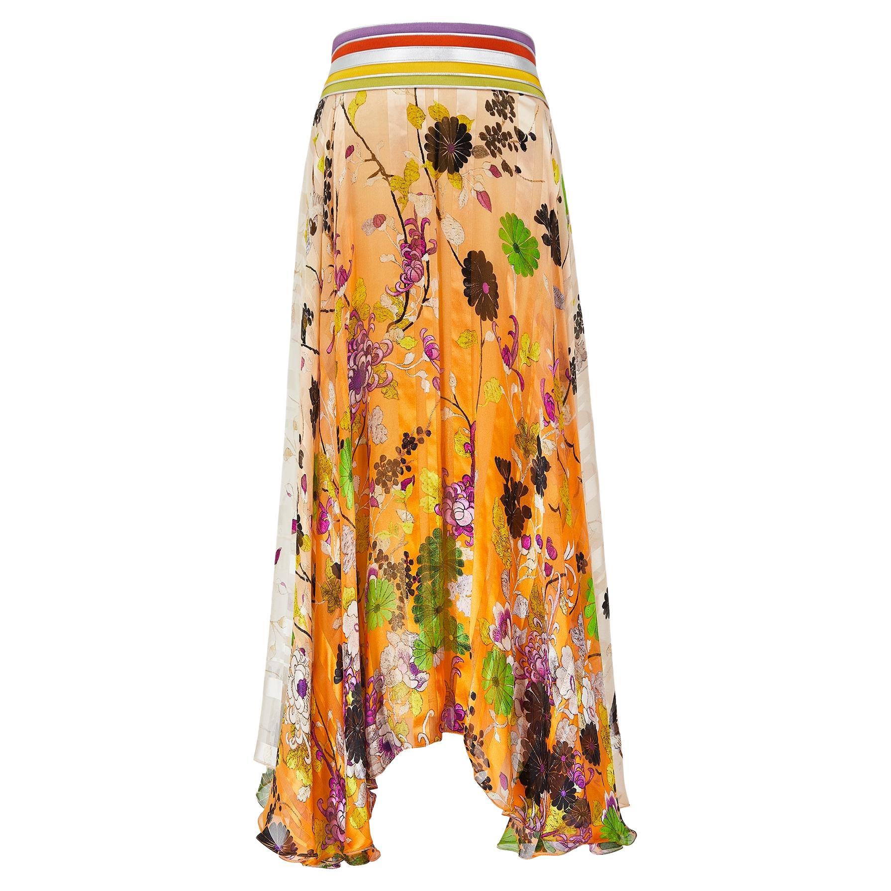 2013 Jean Paul Gaultier Runway Documented Silk Floral Print Dress For Sale