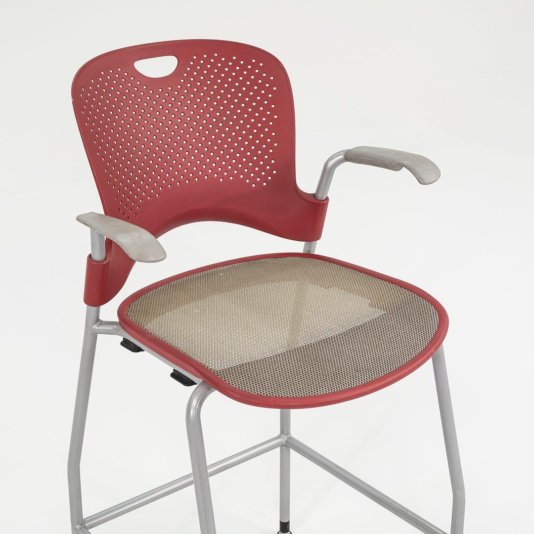 2013 Jeff Weber for Herman Miller Caper Stacking Bar Stool Red w/ Arms 11x Avail For Sale 4