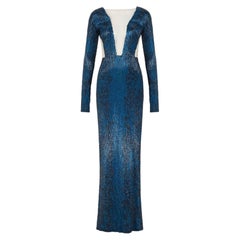 2013 Julien Macdonald Runway Documented Electric Blue Beaded Dress