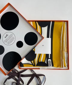 New In Box 2013 Hermès x Comme des Garçons "Quadrige" Silk Twill Carre Scarf