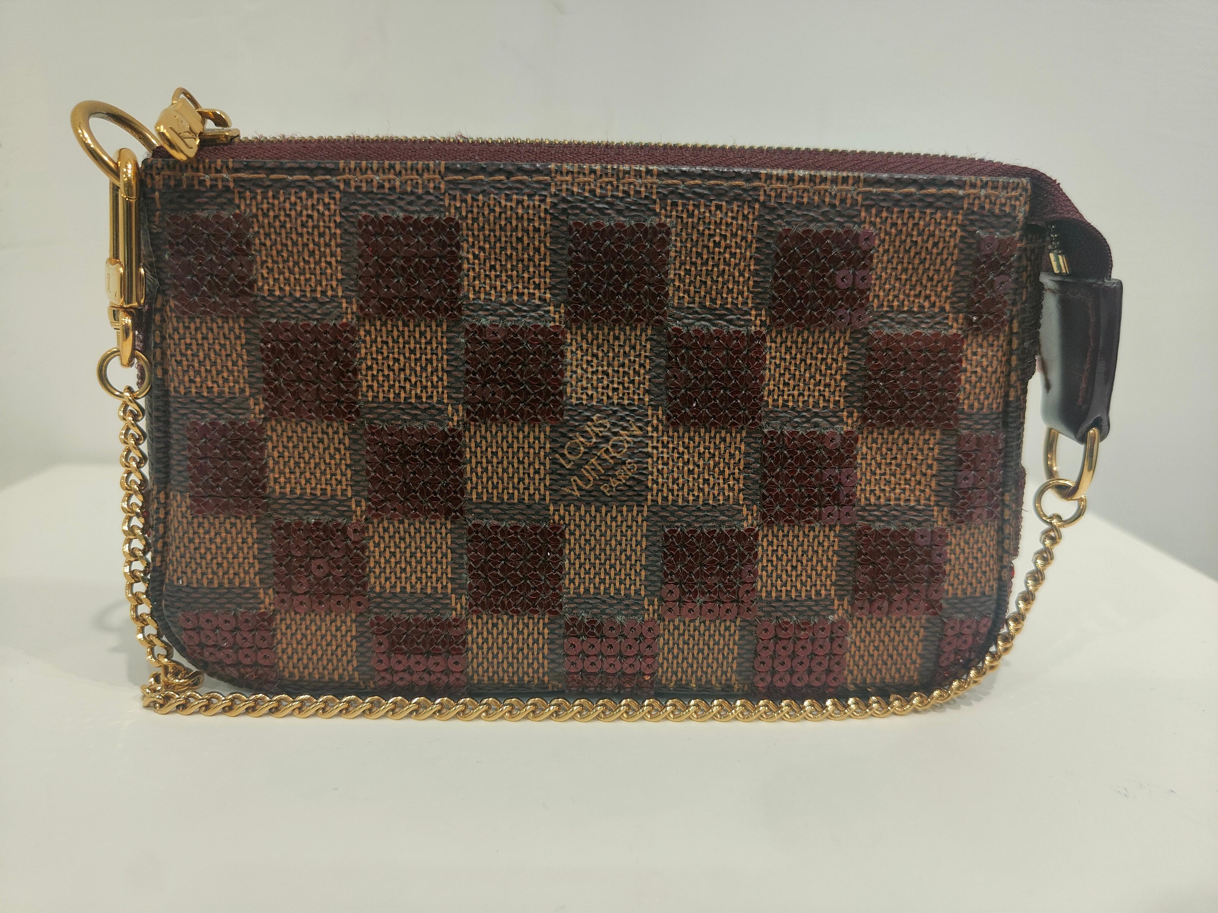 2013 Louis Vuitton monogram Brown sequins small handle bag  2