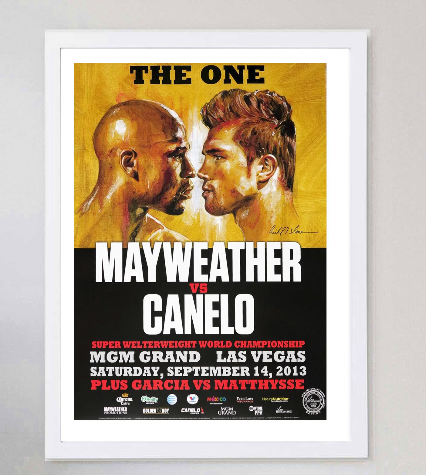 2013 Mayweather vs Canelo - L'unico poster originale d'epoca In condizioni buone in vendita a Winchester, GB