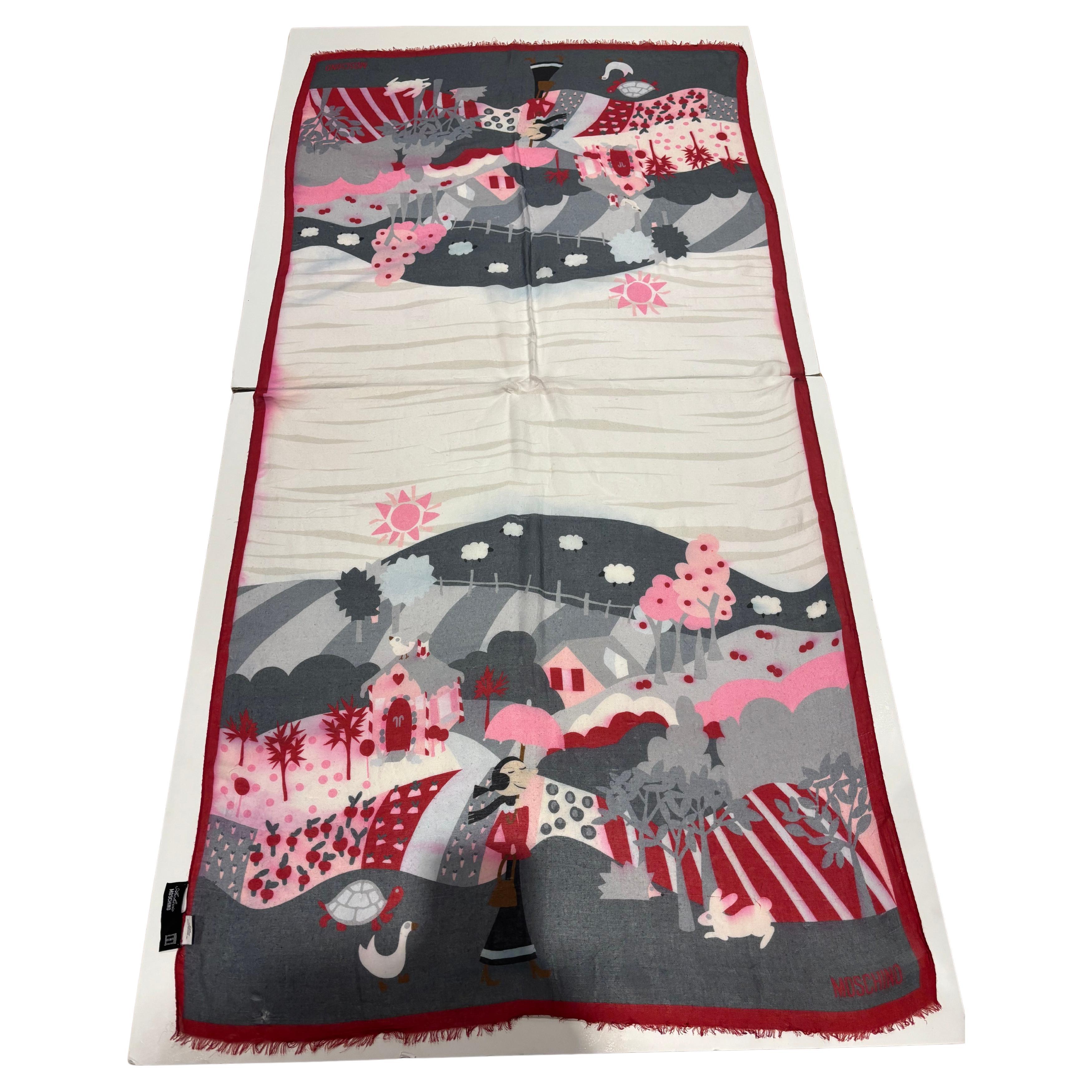 2013 Moschino Archivio Großer Olivgrüner Schal/Schal