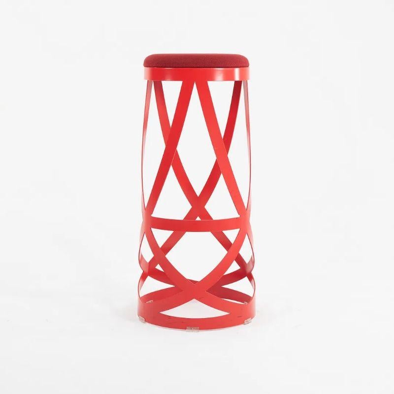 2013 Nendo High Ribbon Bar Stool in Red Lacquered Steel for Cappellini For Sale 1