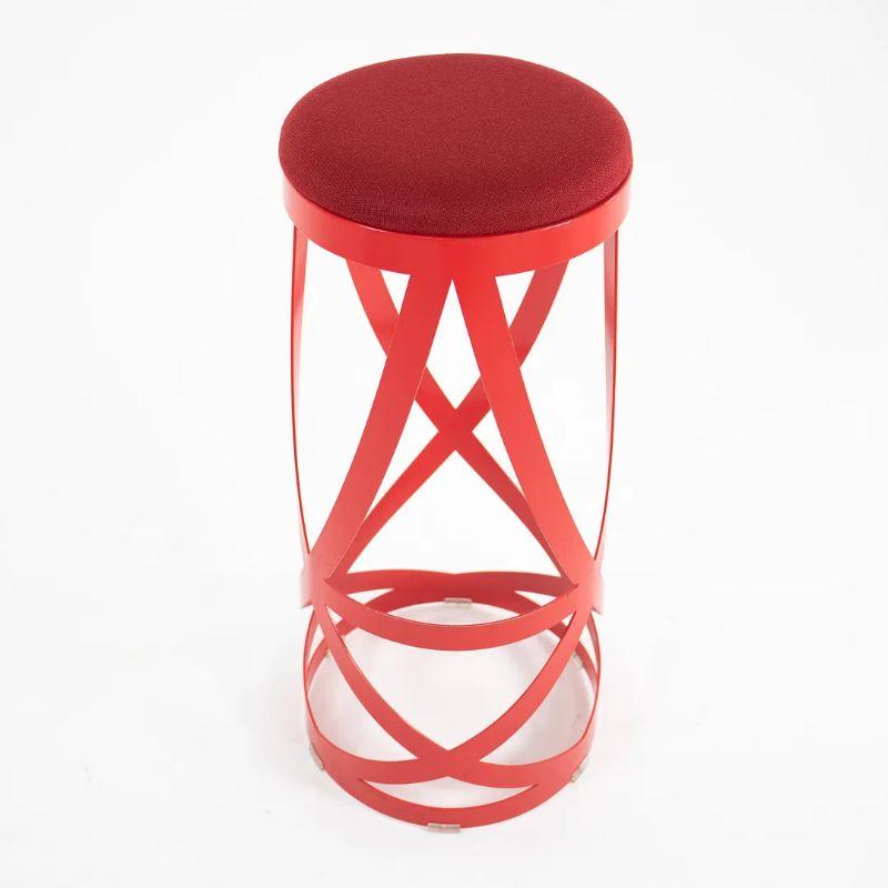 Modern 2013 Nendo High Ribbon Bar Stool in Red Lacquered Steel for Cappellini For Sale
