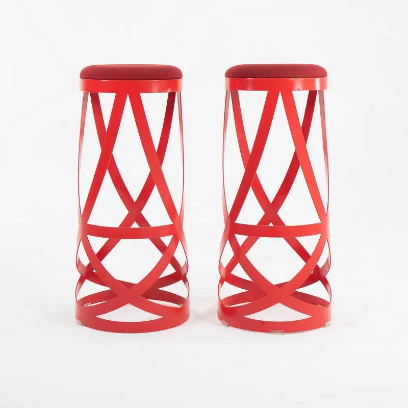 Italian 2013 Nendo High Ribbon Bar Stool in Red Lacquered Steel for Cappellini For Sale