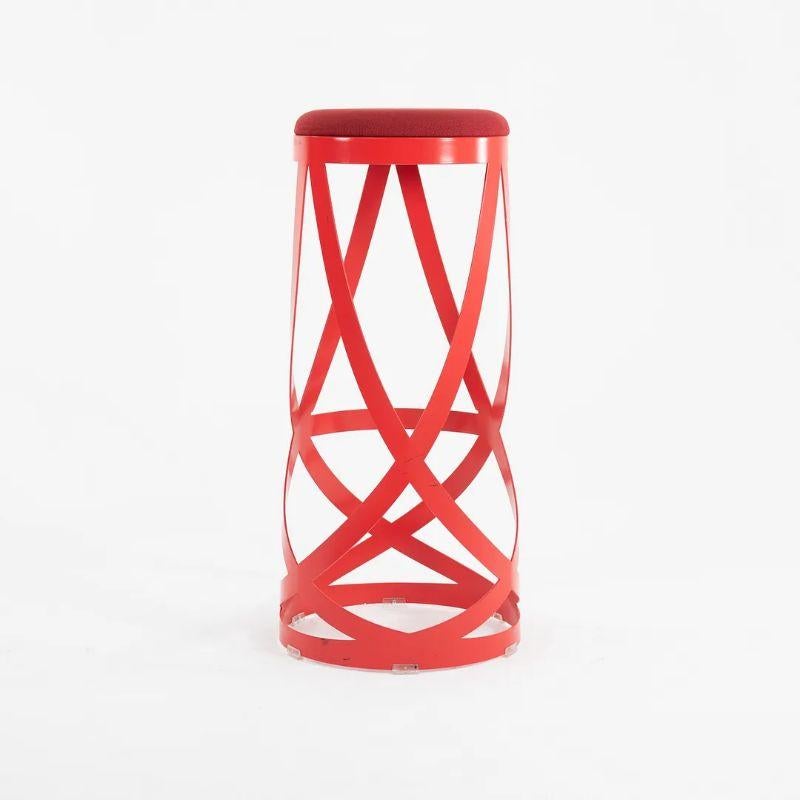 Contemporary 2013 Nendo High Ribbon Bar Stool in Red Lacquered Steel for Cappellini For Sale