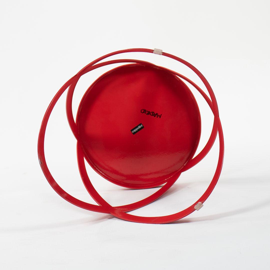 Italian 2013 Nendo Low Ribbon Stool in Red Lacquered Metal for Cappellini For Sale