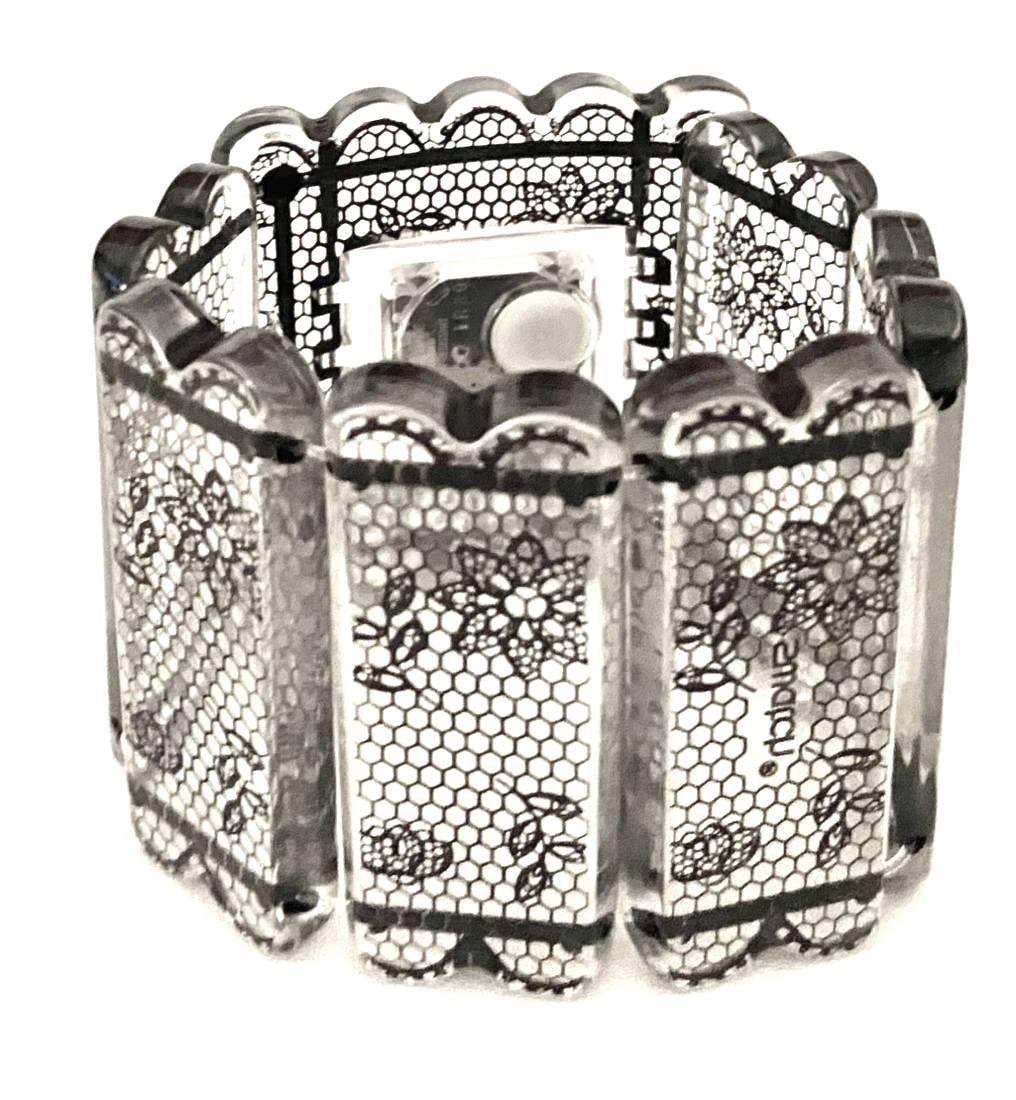 Noir 2013  Night Lace Pull Crown Bangle Montre SWATCH