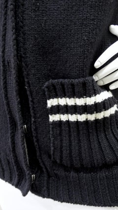2013 Off-White Black Oversized Intarsia Cardigan