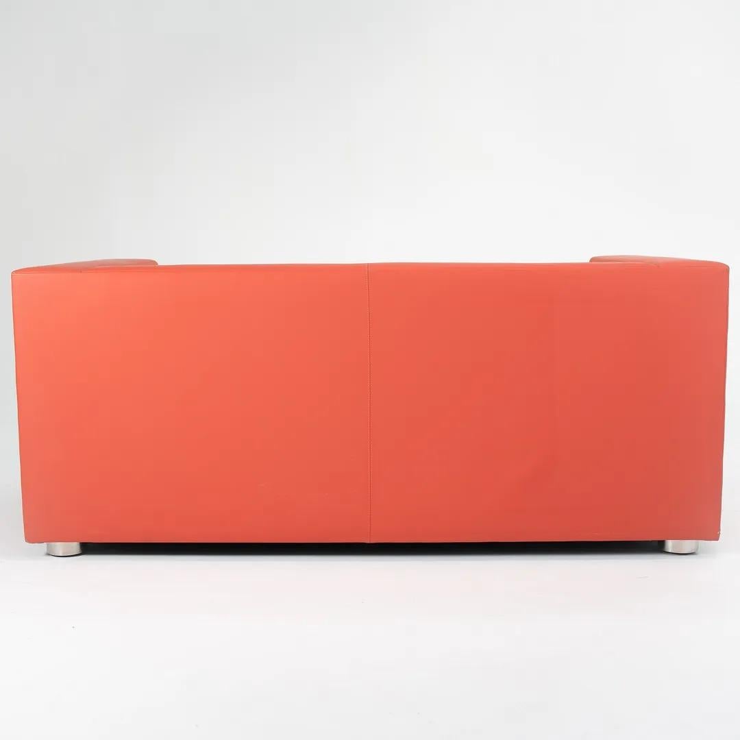 Modern 2013 SM1 Sofa in Orange Leather by Shelton Mindel for Knoll For Sale