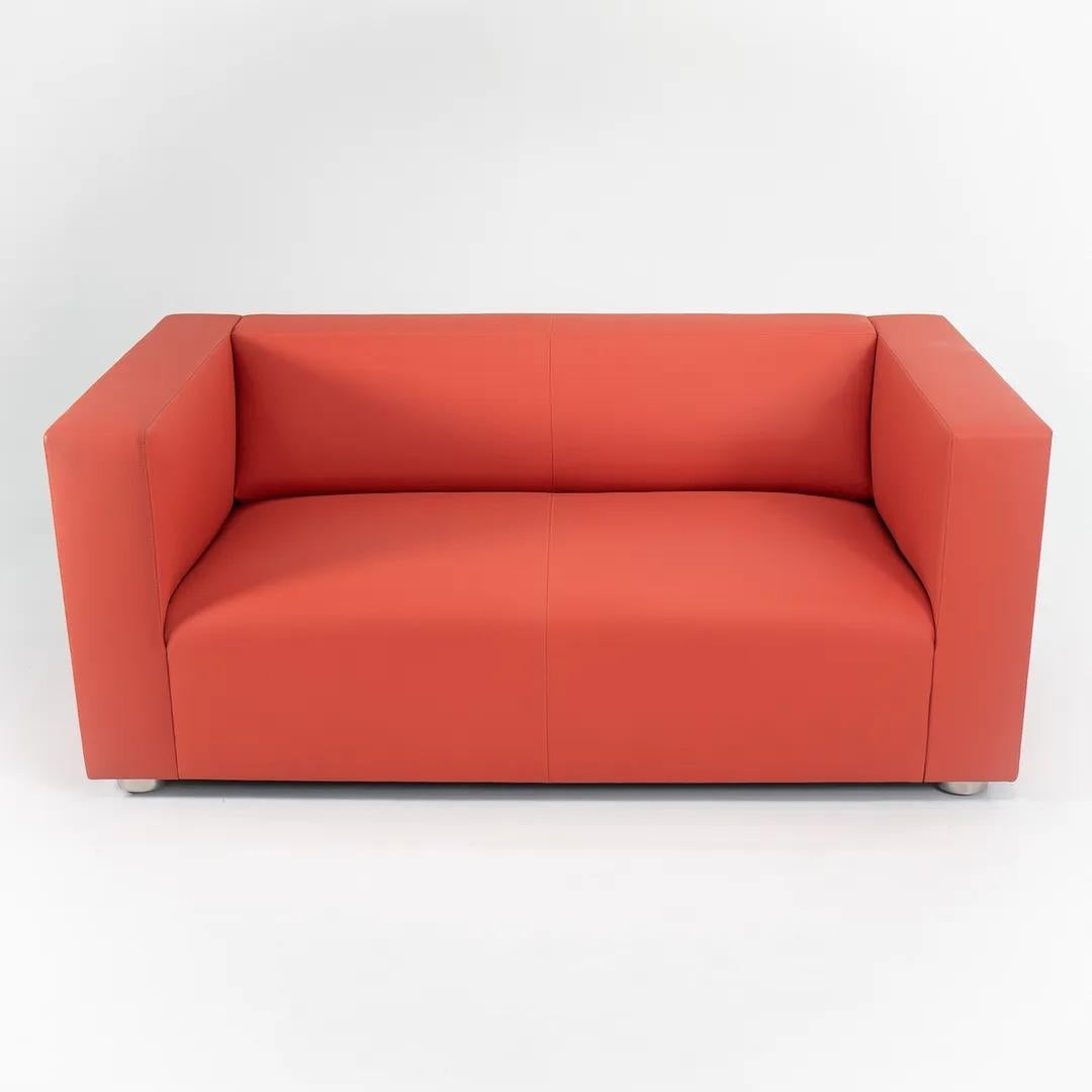 2013 SM1 Sofa aus orangefarbenem Leder von Shelton Mindel für Knoll (21. Jahrhundert und zeitgenössisch) im Angebot