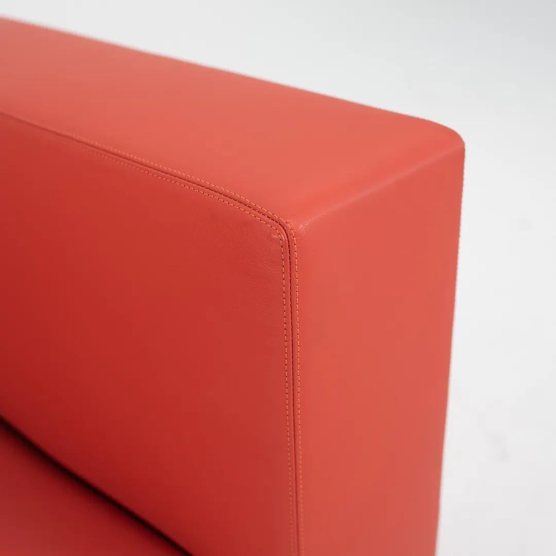 2013 SM1 Sofa aus orangefarbenem Leder von Shelton Mindel für Knoll im Angebot 1