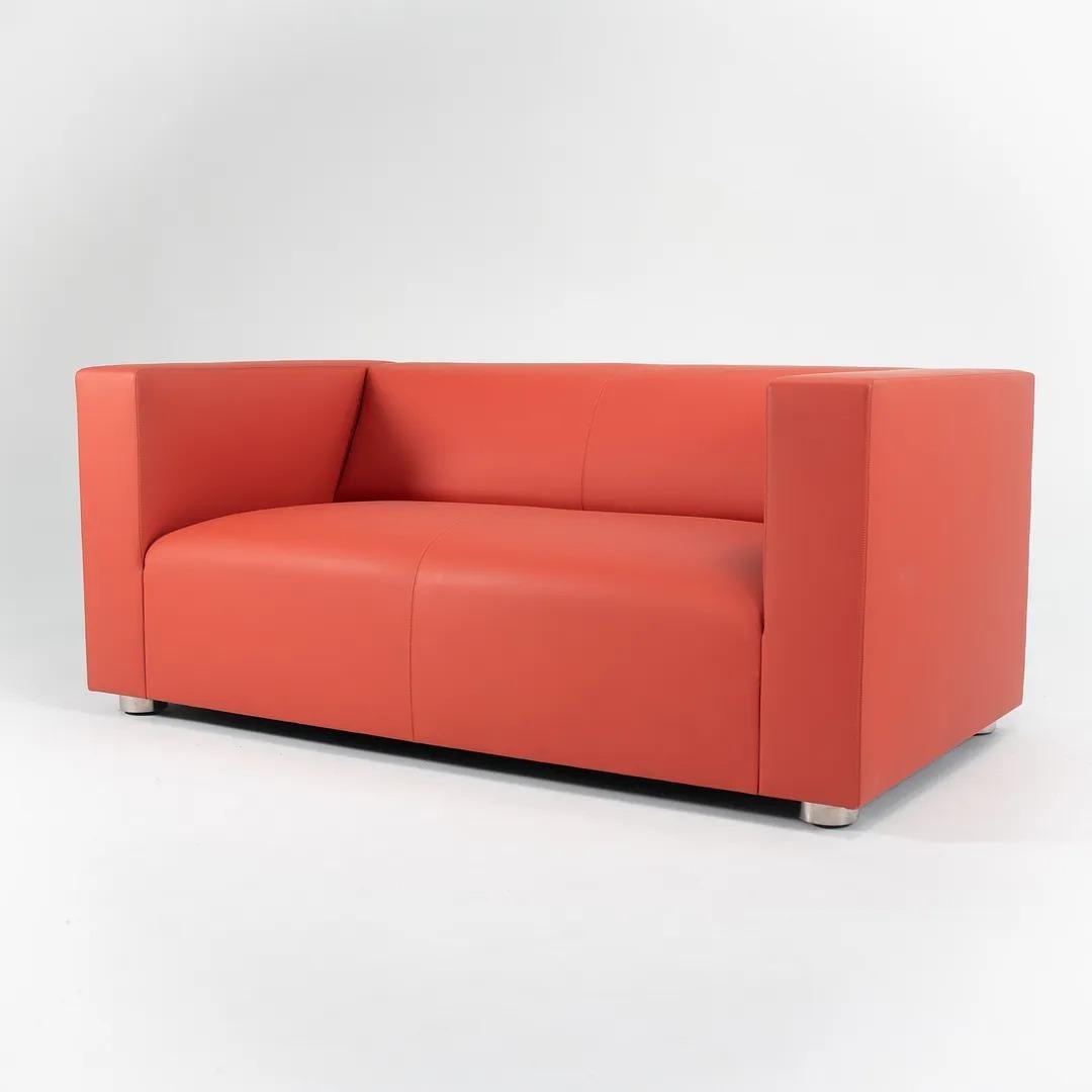 2013 SM1 Sofa in Orange Leather by Shelton Mindel for Knoll For Sale 2