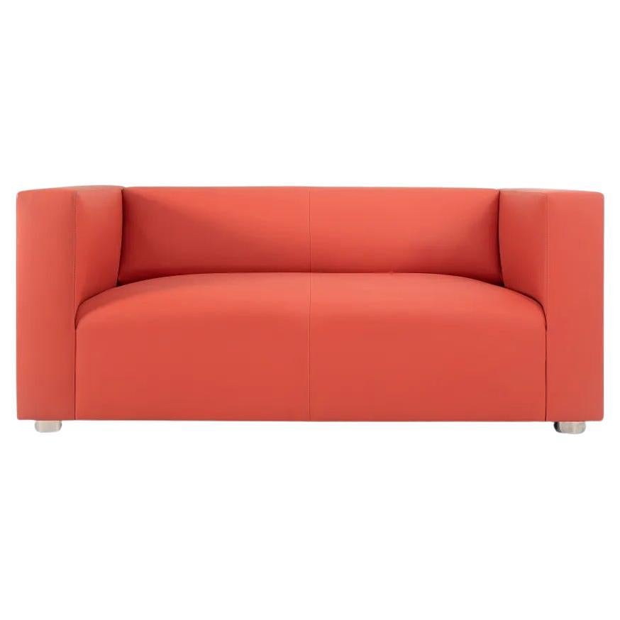 2013 SM1 Sofa in Orange Leather by Shelton Mindel for Knoll For Sale