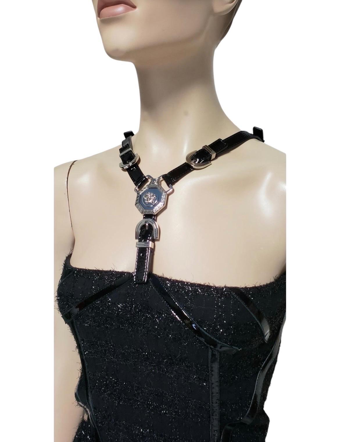Versace 2013 Collection Black Embellished Dress Italian 38 For Sale 2