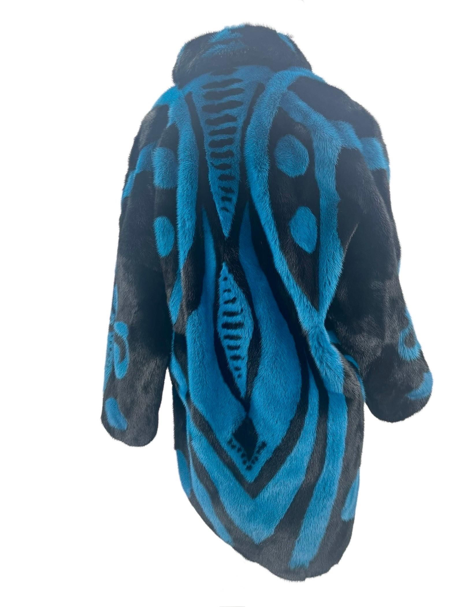 Donna 2013 Versace Cappotto Intarsia Visone NWT in vendita