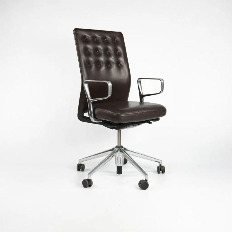 2013 Vitra ID Trim Desk Chair Polished Aluminum & Leather by Antonio Citterio 6x For Sale 6
