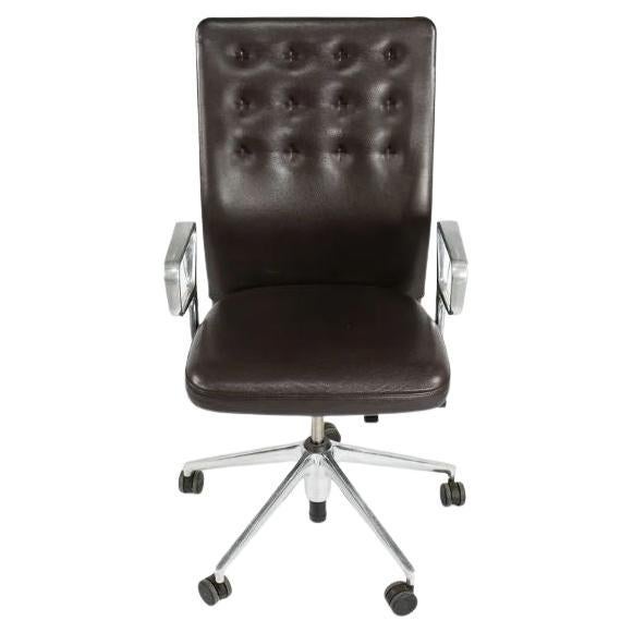 Chaise de bureau Vitra ID 2013 en aluminium poli et cuir par Antonio Citterio 6x