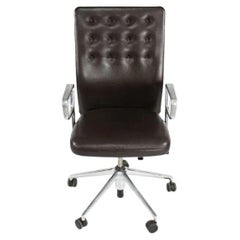 2013 Vitra ID Trim Desk Chair Polished Aluminum & Leather by Antonio Citterio 6x