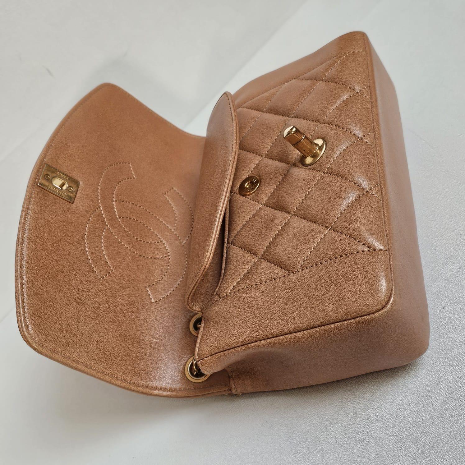2014-2015 Chanel Caramel Diana Flap Bag For Sale 7