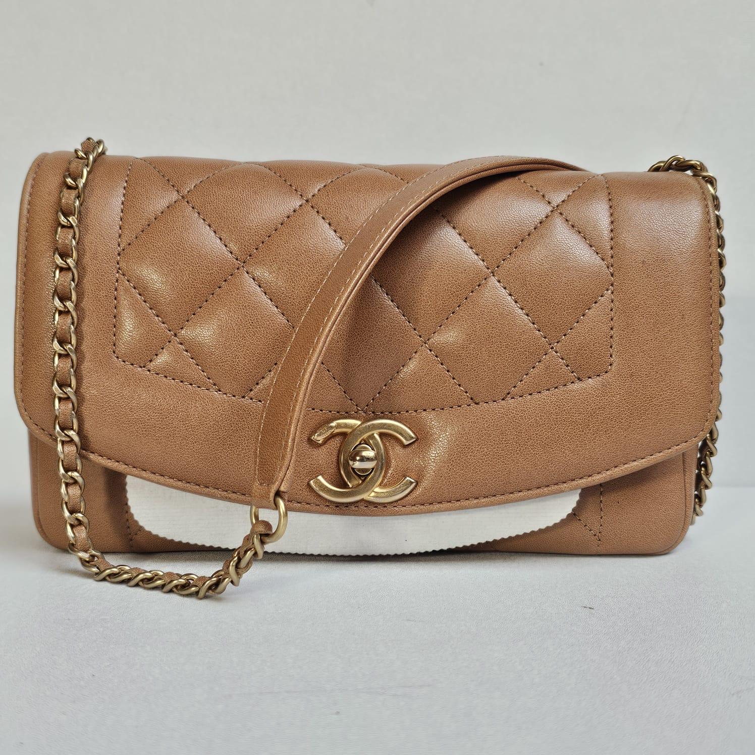 2014-2015 Chanel Caramel Diana Flap Bag For Sale 5