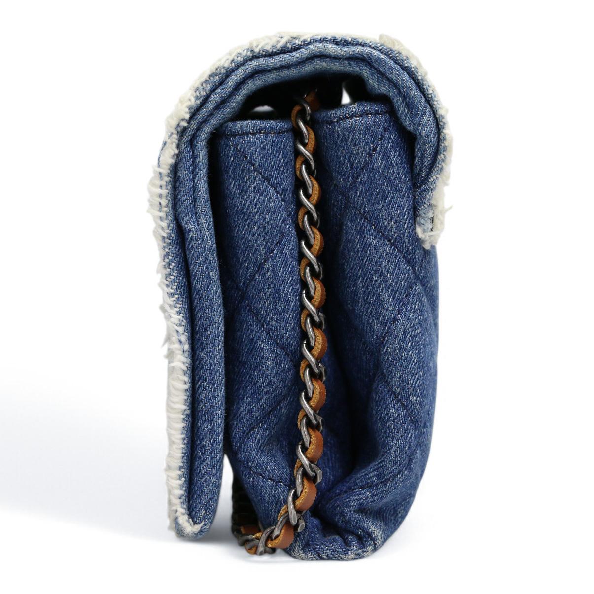 Women's or Men's 2014-2015 Denim Chanel clutch bag For Sale