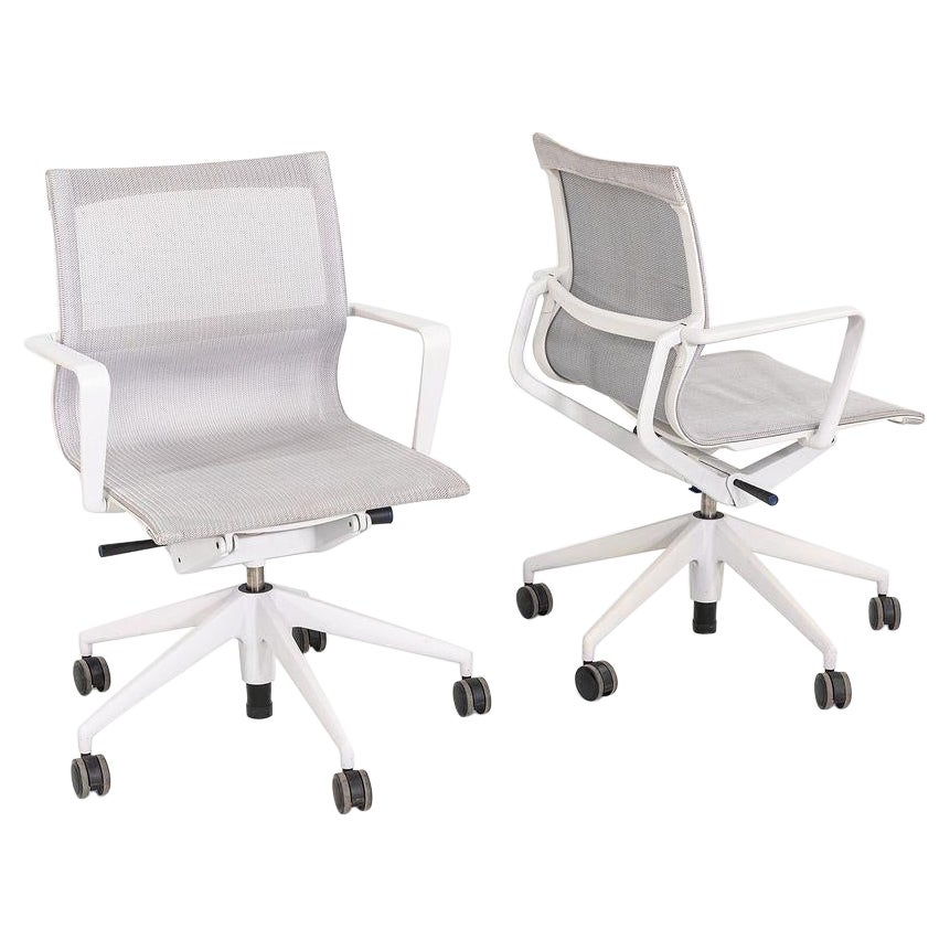 2014 Alberto Meda for Vitra Physix Desk Chairs in White Mesh 12+ Disponible en vente