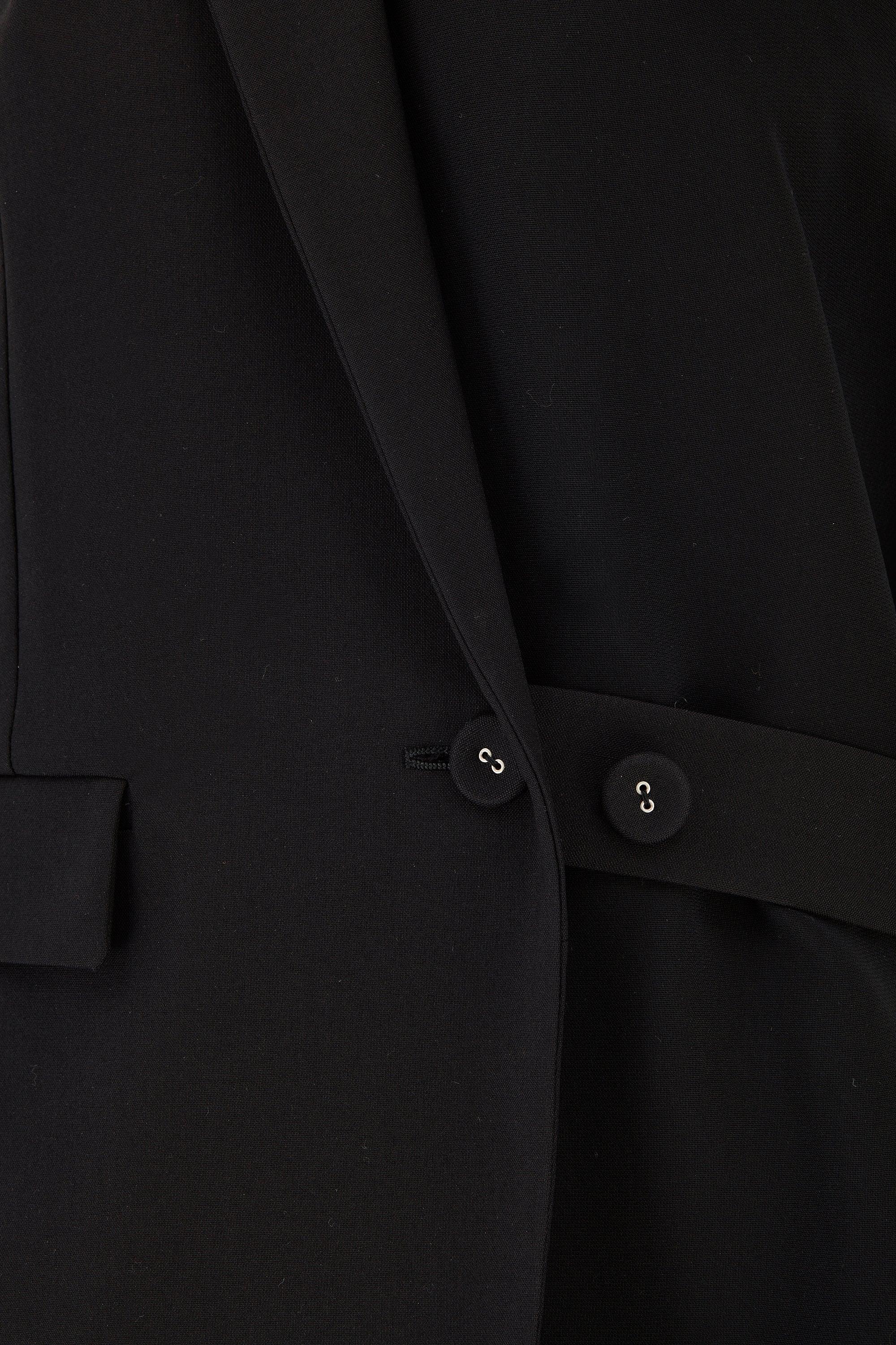 Women's 2014 Balenciaga Black Wool Tuxedo Waistcoat Jacket For Sale