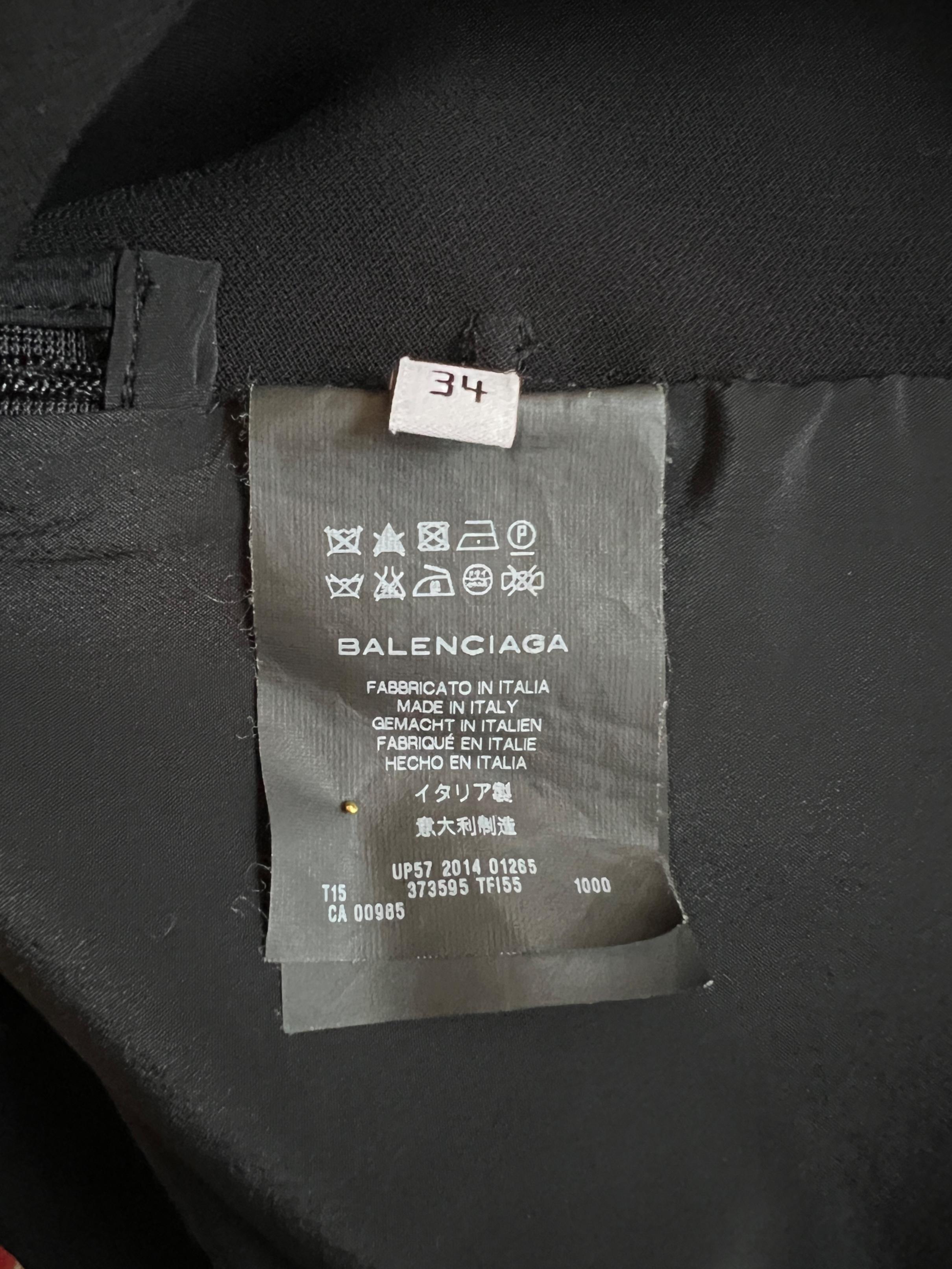 2014 Balenciaga Black Wool Tuxedo Waistcoat Jacket For Sale 2