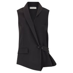 2014 Balenciaga Chaqueta Chaleco Esmoquin Lana Negra