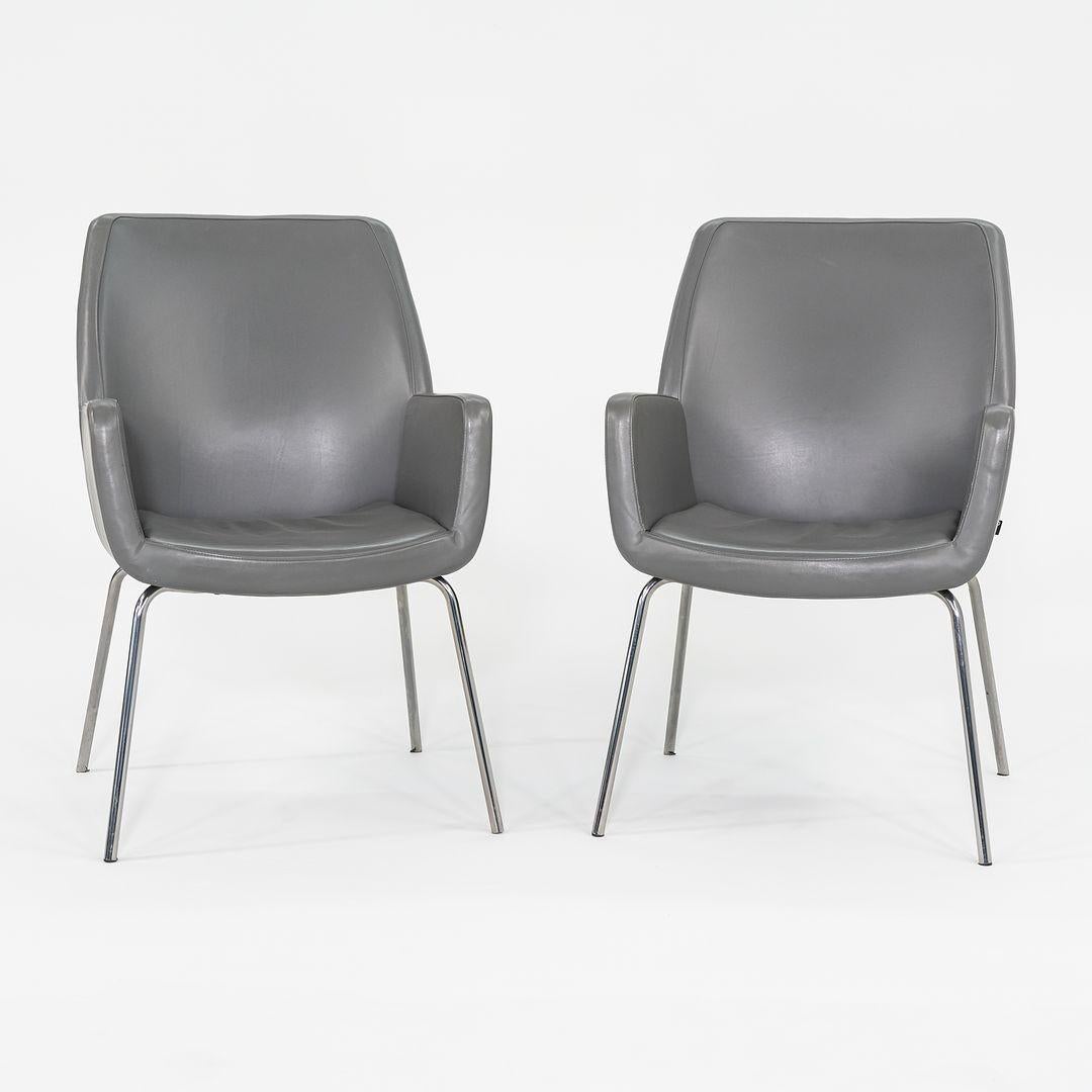 2014 Bindu Dining / Guest Chairs by Brian Kane for Coalesse in Grey Leather For Sale 5