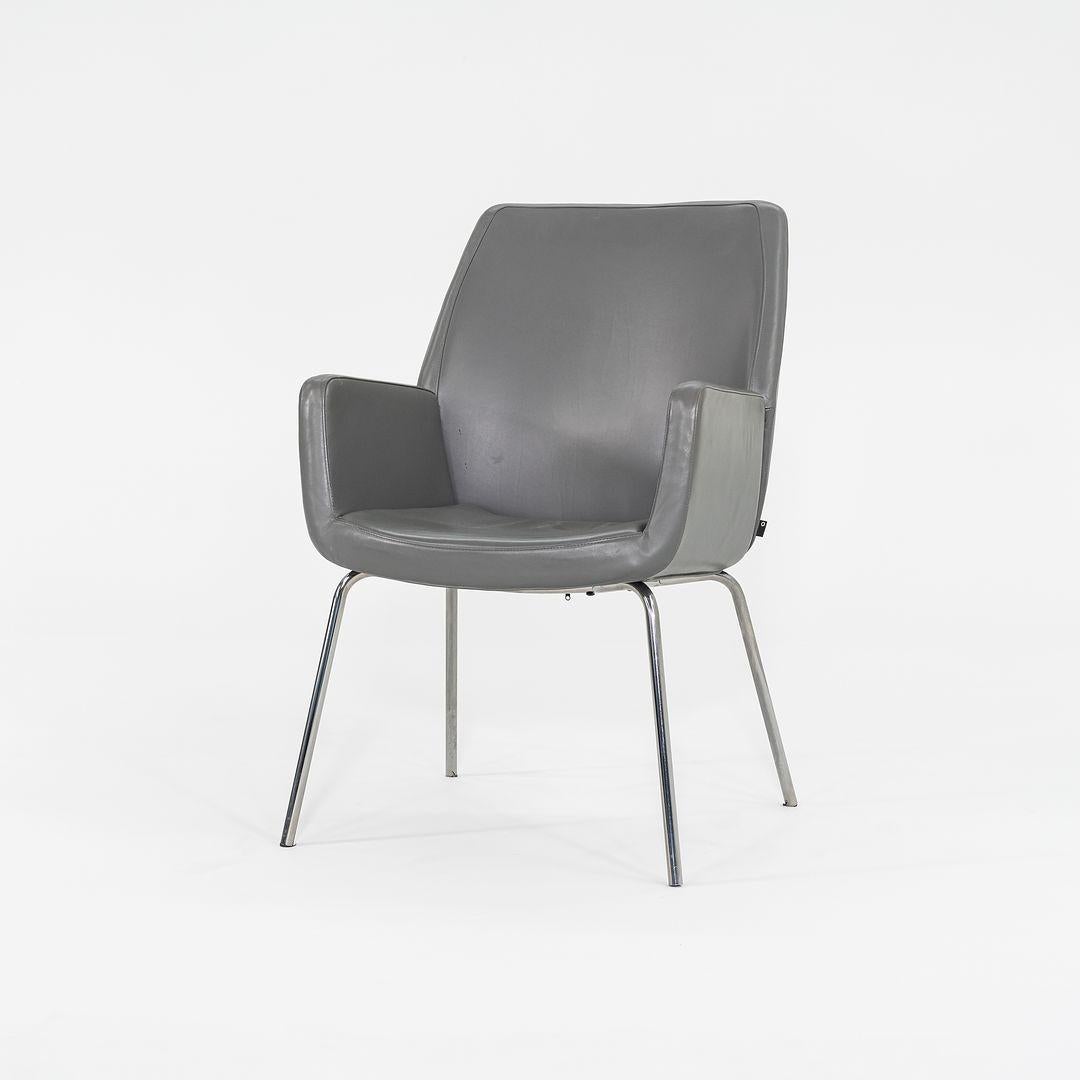 North American 2014 Bindu Dining / Guest Chairs by Brian Kane for Coalesse in Grey Leather For Sale