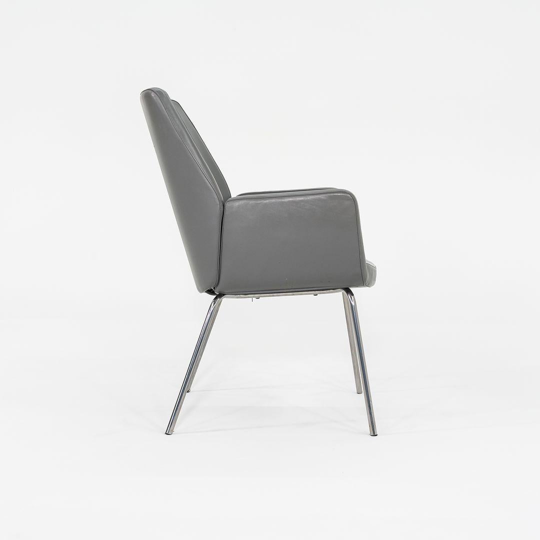 Contemporary 2014 Bindu Dining / Guest Chairs by Brian Kane for Coalesse in Grey Leather For Sale